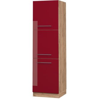 Vicco Armario para horno empotrado Fame-Line, Rojo Burdeos alto brillo, 60 cm