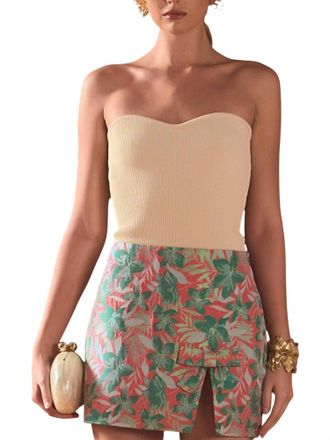 endless rose Hana Fitted Knit Tube Top In Nude