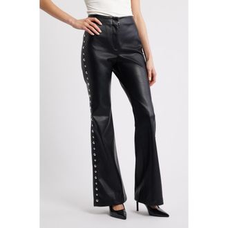 Mango Ares Flare Faux Leather Pants in Black at Nordstrom Rack, Size 4