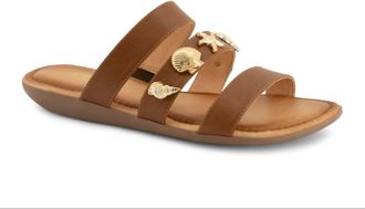 Andrea Womens Decorative Shell And Starfish Charms Sandal In Brown