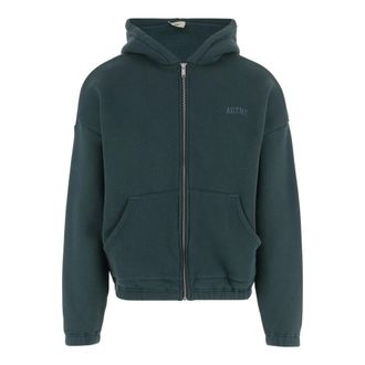 Autry Hoodies & sweatvesten, Heren, Groen, L, Katoen, Katoenen Hoodie met Rits