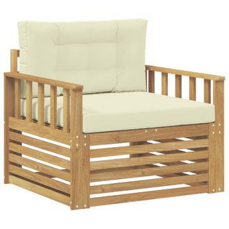 vidaXL Sof&aacute; De Exterior Poli&eacute;ster Blanco Y Crema Vidaxl