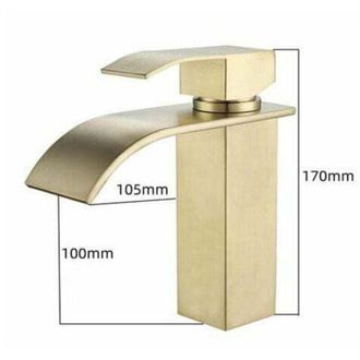 OEM Grifo Mezclador De Ba&ntilde;o Moderno Color Oro Con Cascada Y Agua Fr&iacute;a Y Caliente Regulable - Crezuo