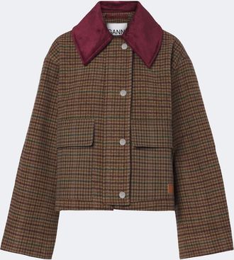 Ganni Giacca in twill di misto lana