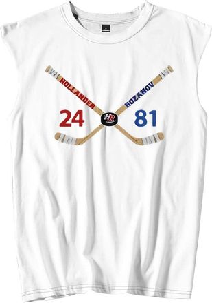 Generic Heated Rivalry Hollander Rozanov Hockey Tank Tops Sleeveless T-Shirt Unisex Casual Outdoor Sportwear (XL,White)