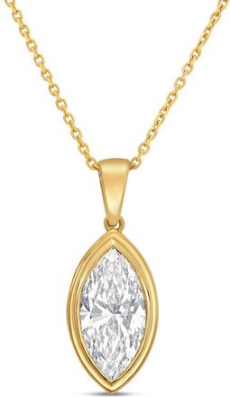 Diana M. Jewels 14kt yellow gold 4.00 ct lab grown marquise bezel with bail pendant