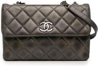 Chanel Pre-owned Trendy CC Satchel - Dames - Vintage Schoudertas - Grijs - ONE Size - Leer - Vintage