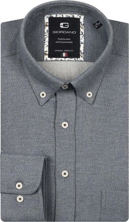 Giordano overhemd navy gemeleerd test OHO