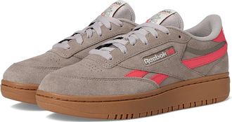 Reebok Lifestyle Club C Double Revenge Womens Shoes Gritty Grey/Sunset Coral/Gum : 7.5 B - Medium, Leather