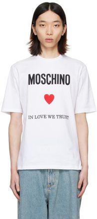 【送料&関税込】Moschino Logo-embroidered Cotton T-shirt Moschino embroidered-logo Organic Cotton T-shirt | Black