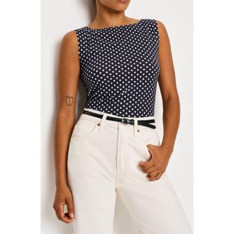 Reformation Dusk Stretch Knit Top in Dream Dot at Nordstrom, Size X-Small