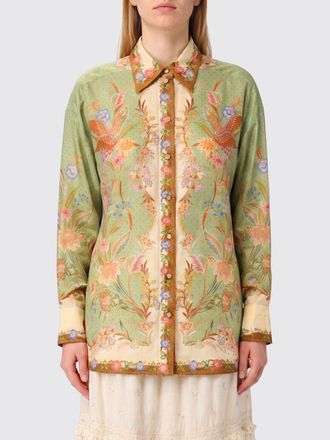 Zimmermann Floral Print Silk Shirt with Long Sleeves