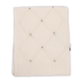 KANGRA Sciarpa Losanghe + Ricamo Caboucon - unisex - Wintersjaals - Wit - ONE Size - Accessoires