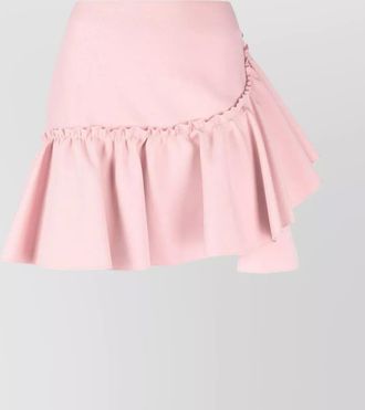 Msgm ruffled trim high-waisted flared miniskirt