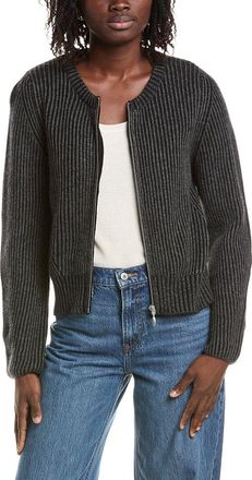 Isla Juno Plaited Rib Zip Cashmere Bomber Jacket