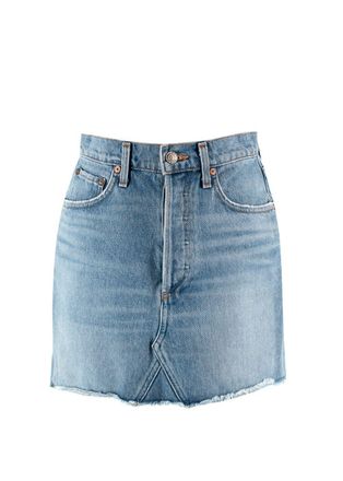 A Gold E Blue Denim Mini Skirt Size 24/61