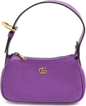 Gucci Pre-owned Shoulder Bags, female, Purple, Size: ONE SIZE Pre-owned Leather gucci-bags