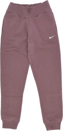 Nike Fleece joggingbroek met hoge taille - Dames - Trainingsbroeken - Paars - M - Katoen - Fitness