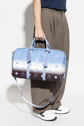 MCM Carry-on Bag With Print, Mens, Blue