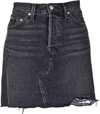 Levi's Deconstructed Skirt - Dames - Spijkerrokken - Zwart - W27 - Katoen - Rokken