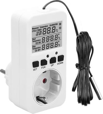 OEM Termostato Digital Enchufable De 230 V Con Sonda, Controlador De Temperatura Para Calefacci&oacute;n Y Refrigeraci&oacute;n, Temporizador Y Alarma De Temperatura Pa
