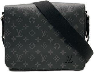 Louis Vuitton Black Gray Monogram Eclipse Leather Shoulder Bag (Pre-Owned)
