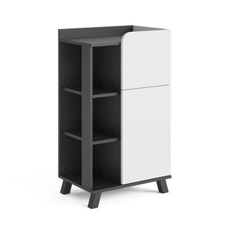 Vicco Mueble Midi Karen, Antracita/blanco, 50 X 90 Cm Con Puerta Y Caj&oacute;n