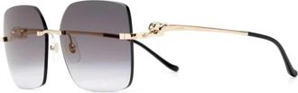 Cartier Panth&egrave;re Zonnebril - Dames - Zonnebrillen - Geel - 60 MM - Nylon - Accessoires