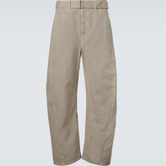 Christophe Lemaire Twisted belted cotton twill pants