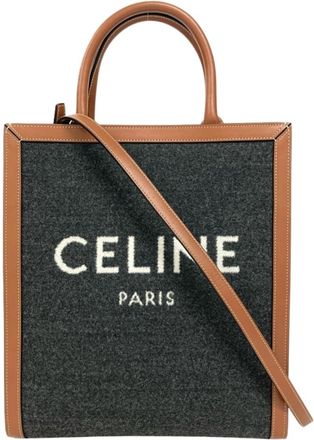 Celine Brown Cotton Leather Tote Bag (Pre-Owned)