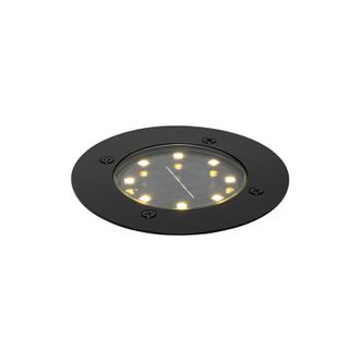 QAZQA Faretto da incasso da terra terry - Moderno - Alluminio - Nero - Tondo (non sostituibile) led Max. 1 x 0.2 Watt - Qazqa
