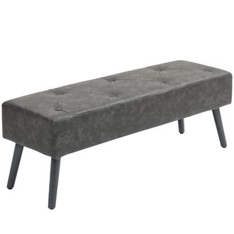 HOMCOM Banco de cama 114x38x42 cm gris