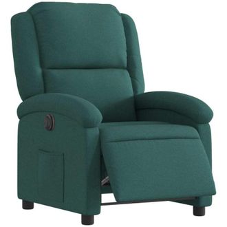 vidaXL Sill&oacute;n Reclinable El&eacute;ctrico Tela Verde Oscuro Vidaxl