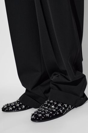 Dolce & Gabbana Shoes With Shimmering Loafers-Style Embellishments, Mens, Black