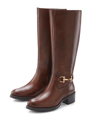 Lascana Stiefel LASCANA Stiefelette, Damen, Gr. 37, braun, Obermaterial: 100% Rindsleder. Decksohle: 100% Schafsleder. Futter: 100% Textilmaterial. Laufsohle: