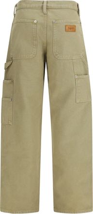 Alexander Wang Womens Zip Carpenter Pants Vintage Army Green Cotton Jean