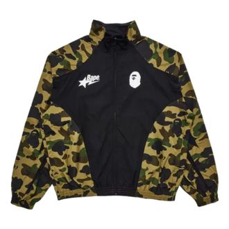 A Bathing Ape 1st Camo Stand Collar Track Jacket Green 1M30140312-GREEN