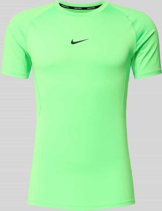 Nike T-Shirt mit Logo-Print und Rundhalsausschnitt in Neon Gruen, Gr&ouml;&szlig;e XXL
