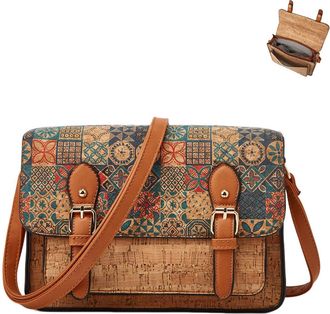 Generic Cork Crossbody Bag for Women Bohemian Style Vintage Shoulder Handbag Hobo Satchel Purse, B-4