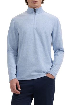 Bugatchi Soft Touch Quarter Zip Pullover in Air Blue at Nordstrom, Size Xx-Large