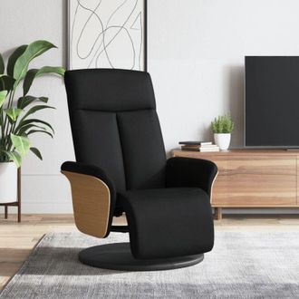 vidaXL Sill&oacute;n Reclinable Con Reposapi&eacute;s Tela Negra Vidaxl