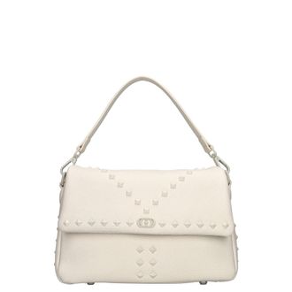 La Carrie Tassen.. Cr&egrave;me - Dames - Handtassen - Beige - ONE Size - Leer - Tassen