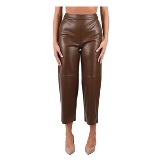Max Mara Cropped broek - Dames - Broeken - Bruin - Maat: S Zijde