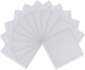 Solino Home Cotton Linen Plain Cocktail Napkins Set of 12, 6 x 6 Inch for Dining Table, Holiday and Everyday Table Decor - Dru in Light Grey at