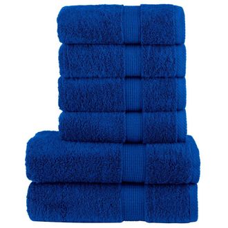 Berkfield Home 6 Piece Premium Towel Set SOLUND Blue 600 gsm