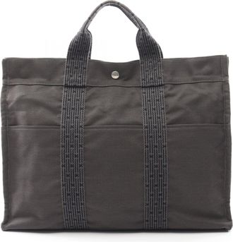 Hermès Gray Nylon Canvas Tote Bag (Pre-Owned)