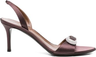 Giuseppe Zanotti Stiletto sandalen verfraaid met kristallen - Bruin