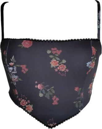 SOAH Womens Dorothy Bikini Top In Midnight Roses