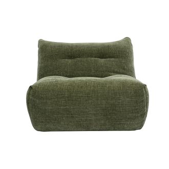 Miliboo Sill&oacute;n Lounge En Tela Efecto Terciopelo Texturizado Verde Caqui Bumpy