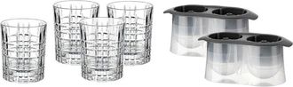 Godinger 6Pc Boundary Double Old Fashioned & Ice Mold Set
